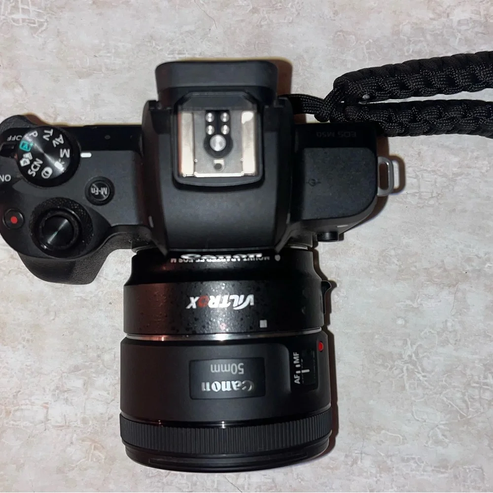 Canon Black Digital Camera with 50mm Lens